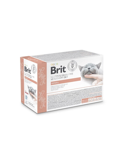 BRIT Veterinary Diet Grain Free Renal Cat Fillets in Gravy Salmon 12x85g pour chats soutenant les fonctions rénales