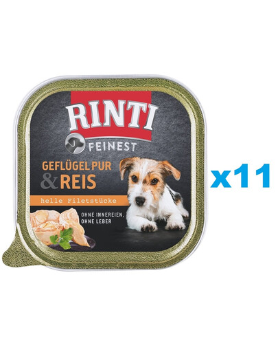 RINTI Feinest Poultry Pure&Rice volaille et riz 11x150 g