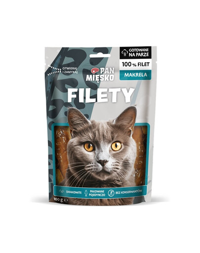 PAN MIĘSKO Filets de Maquereau friandise pour chat 100 g