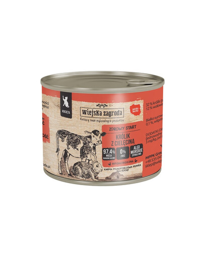 WIEJSKA ZAGRODA Lapin avec veau nourriture humide pour chatons 200 g