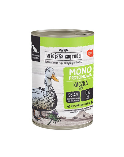 WIEJSKA ZAGRODA Monoprotein Canard – nourriture humide pour chiens 400 g