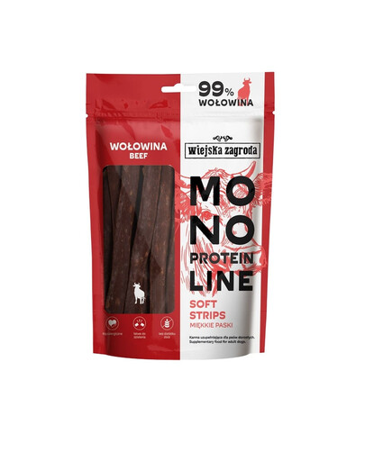 WIEJSKA ZAGRODA Lanières molles monoprotéiques pour chiens au bœuf 100 g