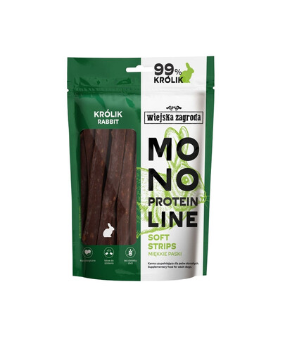 WIEJSKA ZAGRODA Lanières molles monoprotéiques pour chiens au lapin 100 g