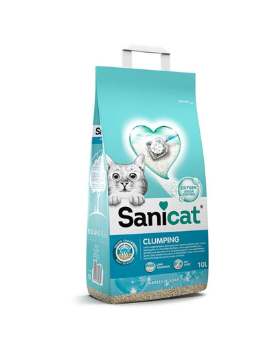 SANICAT Clumping litière bentonite savon de Marseille 2x10 l