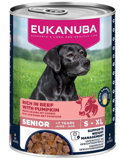 EUKANUBA Life Care Senior Rich in Beef pâté pour chiens âgés riche en bœuf et en citrouille 400g