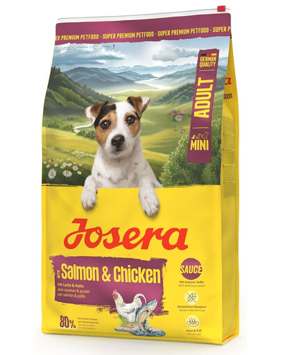 JOSERA Mini Adult Salmon et Chicken nourriture sans gluten avec sauce pour chiens de petites races 10kg