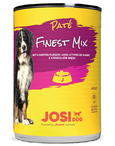 JOSERA JosiDog Pâté Finest Mix pâté avec 5 types différents de viande pour chiens 800g