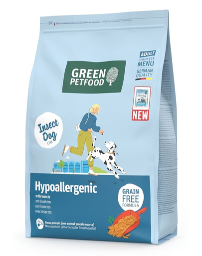 GREEN PETFOOD InsectDog Hypoallergenic alimentation sans céréales à base de protéines d'insectes pour chiens 3kg