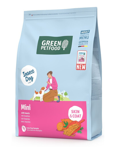 GREEN PETFOOD InsectDog Mini nourriture sans céréales avec protéines d'insectes pour petits chiens 3kg