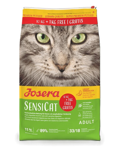 JOSERA SensiCat Croquettes pour chats sensibles 10 kg + 1kg gratuit