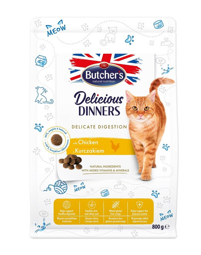 BUTCHER'S Functional Cat Sensitive dla wrażliwych kotów z kurczakiem 800 g
