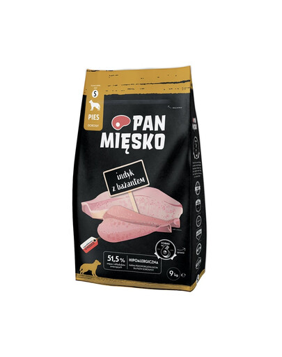 PAN MIĘSKO Dinde avec faisan nourriture pour chien croquettes S 9 kg
