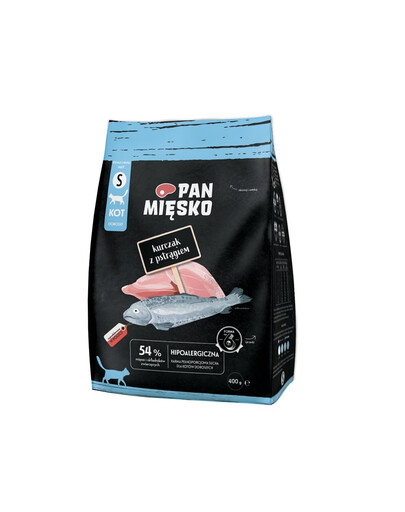 PAN MIĘSKO Poulet avec truite pour chats croustillants S 400 g