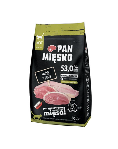 PAN MIĘSKO Dinde et oie pour chats, croquettes S 2 x 10 kg