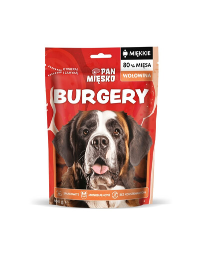 PAN MIĘSKO Burgers Bœuf friandise pour chien 100 g