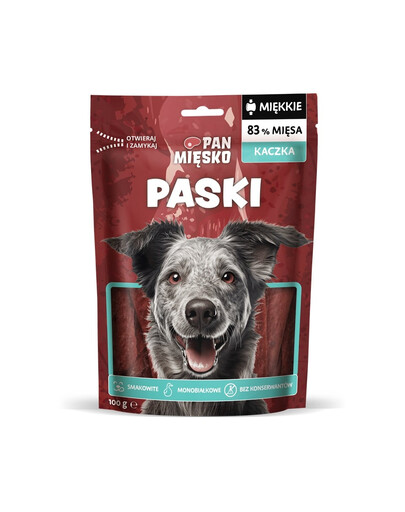 PAN MIĘSKO Bandes Canard friandise pour chien 100 g