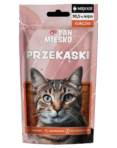 PAN MIĘSKO Friandises Poulet – Gâterie pour chat 50 g
