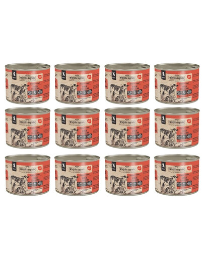 WIEJSKA ZAGRODA Lapin avec veau nourriture humide pour chatons 12x200 g