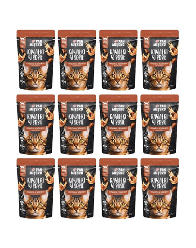 PAN MIĘSKO Morceaux en sauce Veau et chevreuil – nourriture humide pour chats 12 x 85 g