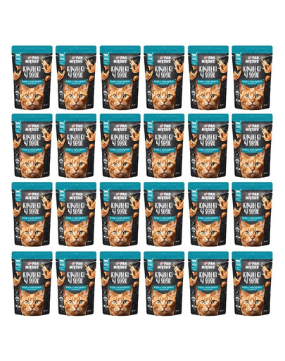 PAN MIĘSKO Morceaux dans une sauce Dinde au thon nourriture humide pour chats 24x85 g