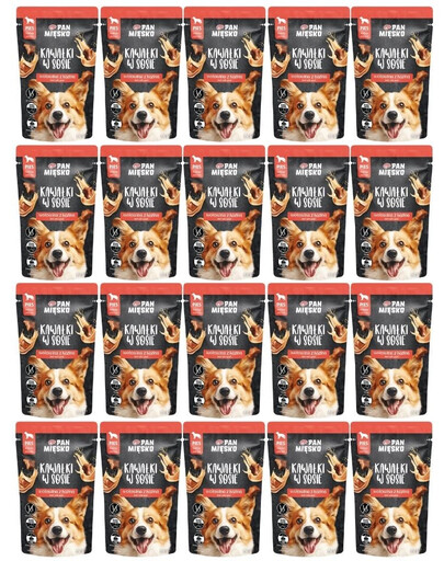 PAN MIĘSKO Morceaux dans une sauce Bœuf avec Chèvre nourriture humide pour chiens 20x150 g
