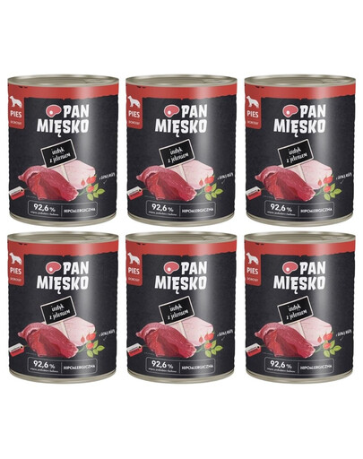 PAN MIĘSKO Dinde avec cerf nourriture humide pour chiens 6x800 g