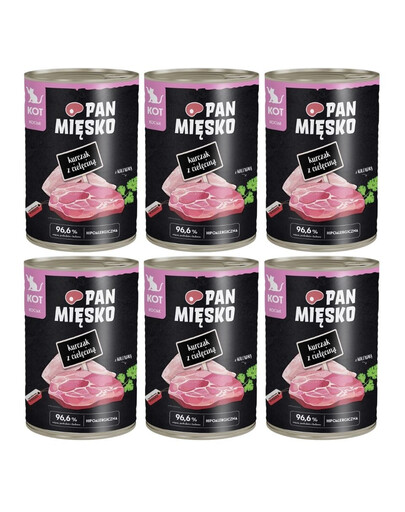 PAN MIĘSKO Poulet avec veau nourriture humide pour chatons 6x400 g