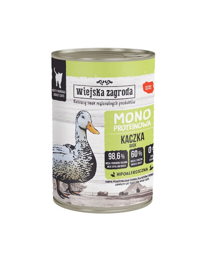 WIEJSKA ZAGRODA Monoprotein Canard – nourriture humide pour chats 400 g