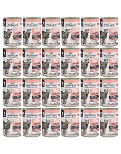 WIEJSKA ZAGRODA – Monoprotéinée Agneau – Nourriture humide pour chats 24×400 g
