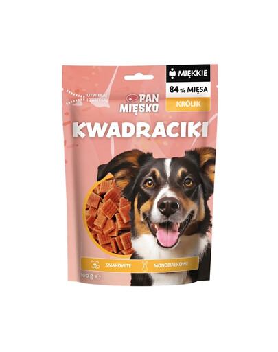 PAN MIĘSKO Carrés Lapin friandise pour chien 100 g