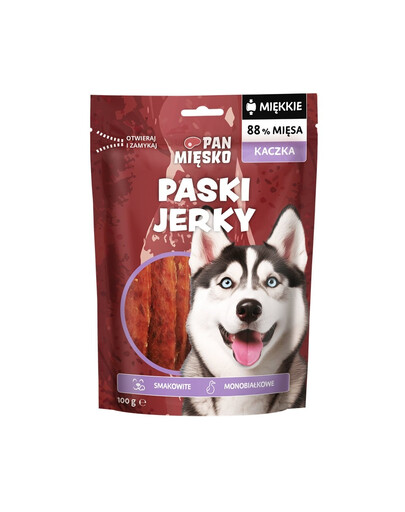 PAN MIĘSKO Lanières de jerky au canard, friandise pour chien, 100 g