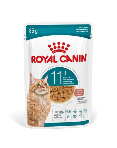 ROYAL CANIN Ageing 11+ Gravy 12x85 g morceaux dans une sauce pour chats matures de plus de 11 ans