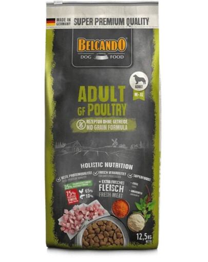 BELCANDO Grain Free Adult Poultry 22,5 kg nourriture sans céréales pour chiens de races moyennes et grandes