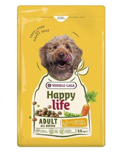 VERSELE-LAGA Happy Life Adult with Chicken 2,5kg nourriture pour chiens au poulet