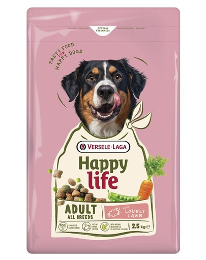 VERSELE-LAGA Happy Life Adult avec Agneau 2,5kg nourriture pour chiens avec de l'agneau