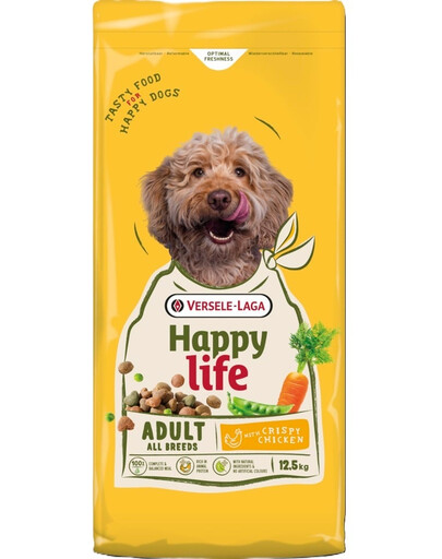 VERSELE-LAGA Happy Life Adult with Chicken 12,5kg nourriture pour chiens au poulet