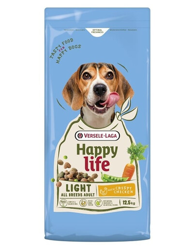VERSELE-LAGA Happy Life Adult Light with Chicken 12,5kg nourriture pour chiens en surpoids avec poulet