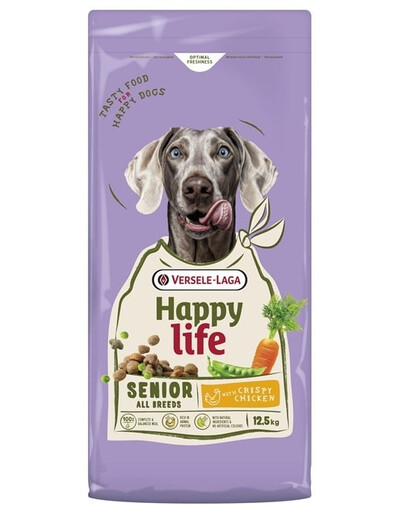 VERSELE-LAGA Happy Life Senior avec Poulet 12,5kg nourriture pour chiens âgés avec poulet