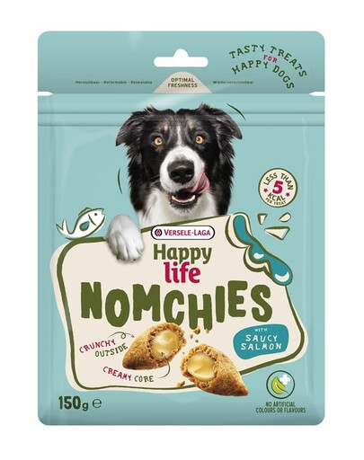 VERSELE-LAGA Happy Life Snack Nomchies Salmon 150g friandise soutenant l'apparence du pelage