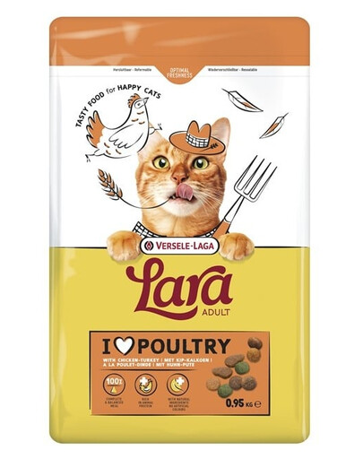 VERSELE-LAGA Lara Adult Turkey and Chicken 950 g nourriture pour chats avec dinde et poulet