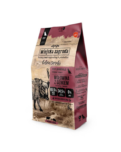 WIEJSKA ZAGRODA Saveurs de la forêt Bœuf au sanglier, croquants L 2x9 kg