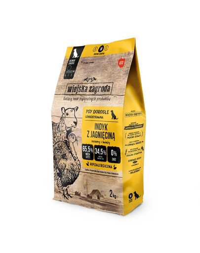 WIEJSKA ZAGRODA Dinde avec agneau croquettes pour chiens M 2 kg