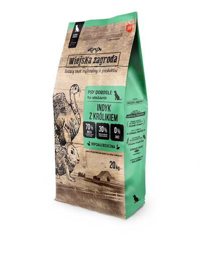 WIEJSKA ZAGRODA Dinde et lapin, croquants S 2 x 20 kg