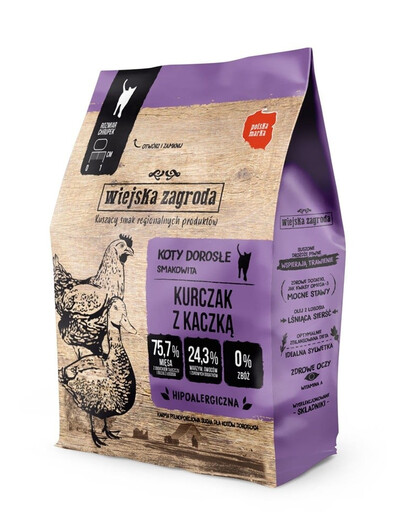 WIEJSKA ZAGRODA Poulet avec canard nourriture pour chats 400 g
