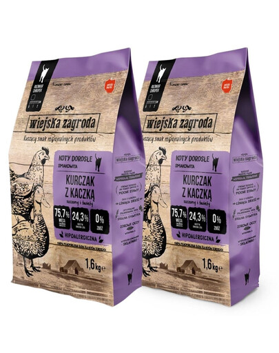WIEJSKA ZAGRODA Poulet et canard 2 x 1,6 kg