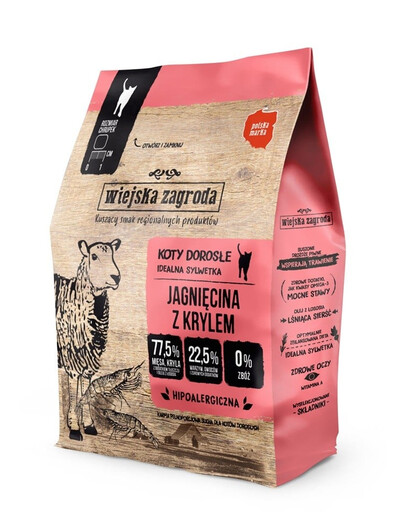 WIEJSKA ZAGRODA Agneau avec krill nourriture pour chats 400 g