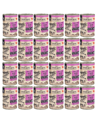 WIEJSKA ZAGRODA Festin de viande nourriture humide pour chiots 24x400 g