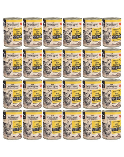 WIEJSKA ZAGRODA Dinde et agneau – nourriture humide pour chiens, 24 x 400 g
