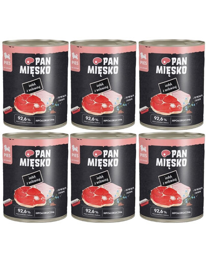 PAN MIĘSKO Dinde avec bœuf nourriture humide pour chiots 6x800 g