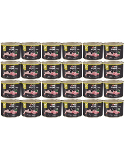 PAN MIĘSKO Indyk z gęsią mokra karma dla kotów 24x200 g